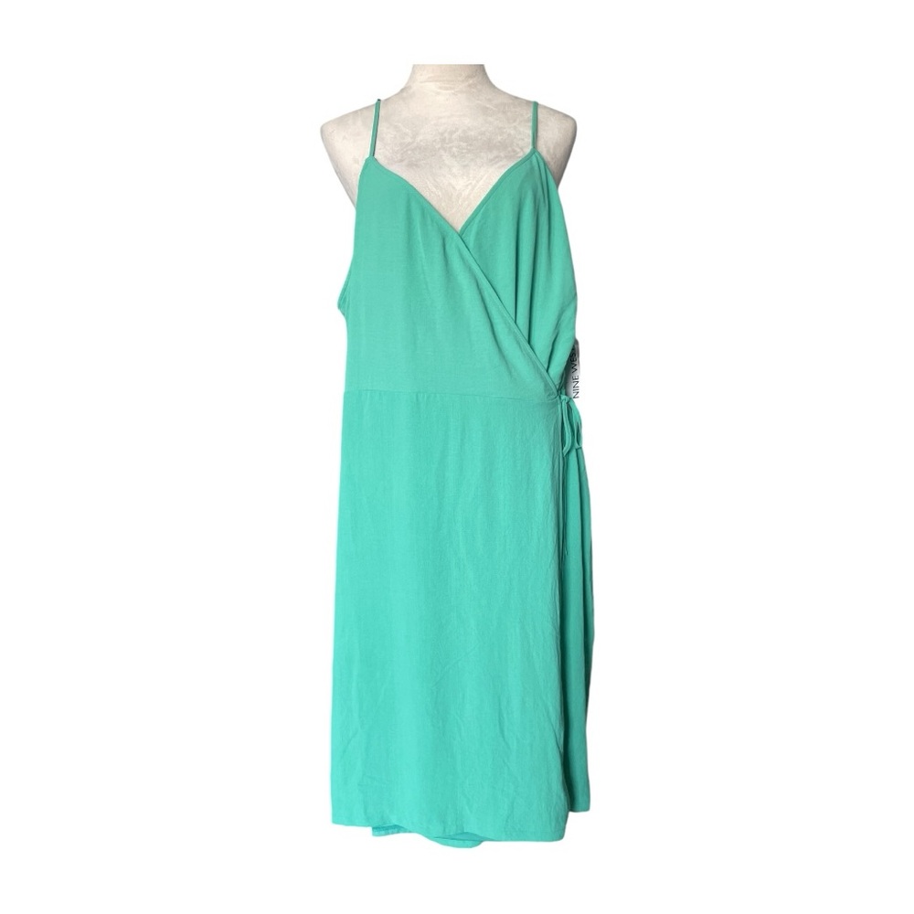 NWT Beautiful Nine West Teal color dress 1X Plus wrap dress add a jacket 4 work